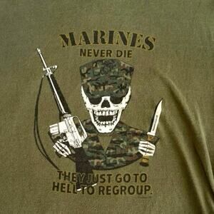 Vintage 80s Commando “Marines Never Die They Just Go To Hell To Regroup” Single